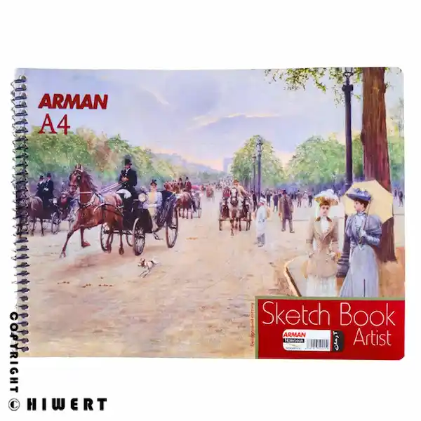 دفتر طراحی A4 سیمی آرمان (Sketch Book) طرح نقاشی کلاسیک (شانزلیزه)، جلد سخت، خرید از های ورت.