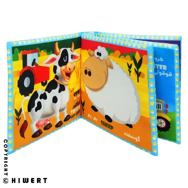 کتاب پارچه‌ ای مزرعه پر سر و صدا؛ مناسب ۶ ماه تا ۳ سال برای آموزش حیوانات، تقویت گفتار و ایمن با قابلیت شستشو.