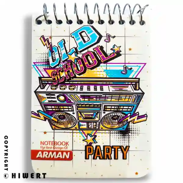 دفترچه یادداشت سیمی صنوبر طرح رادیو پارتی ۸۰ برگ