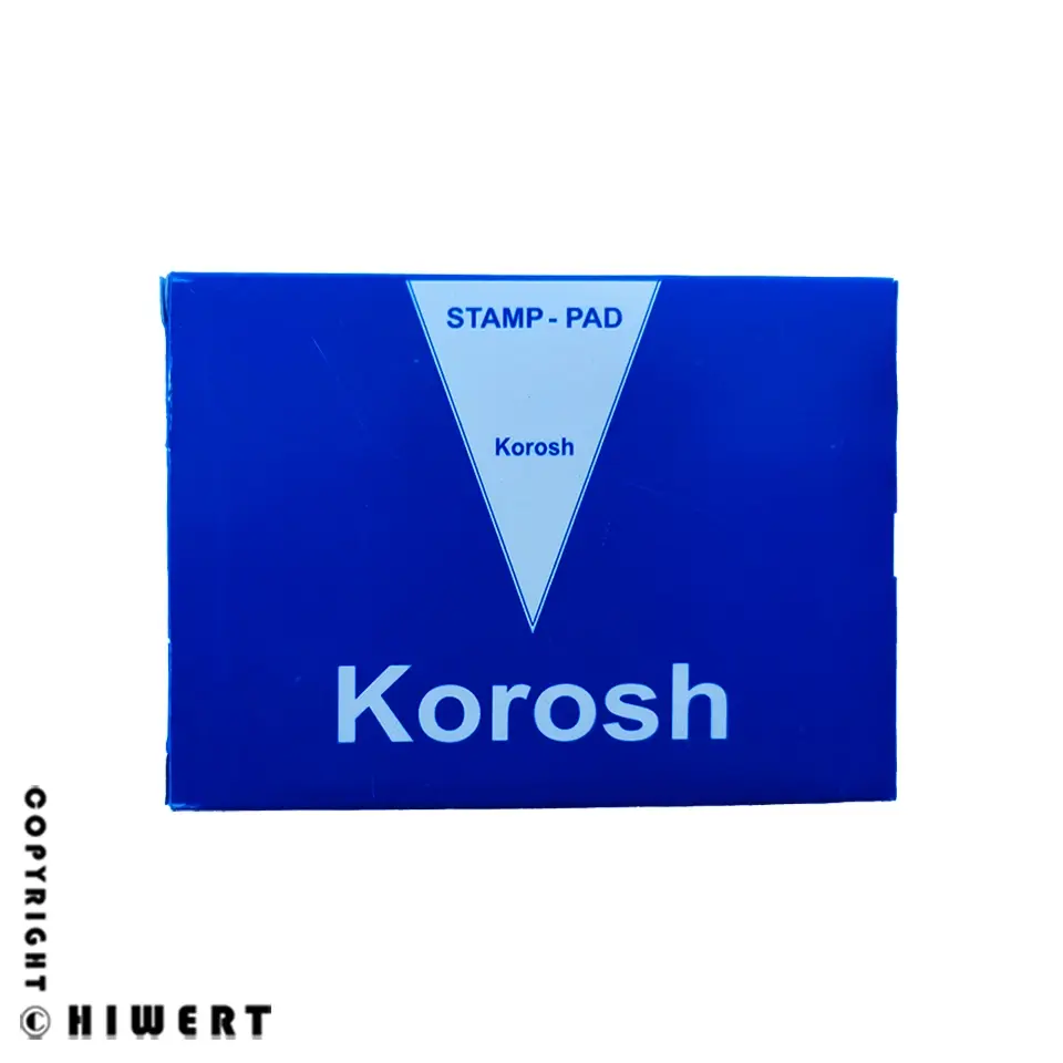 خرید اینترنتی استامپ اداری کوروش (Korosh) با بهترین قیمت. استامپ نمدی باکیفیت در رنگ‌ های مشکی، آبی، قرمز و سبز.