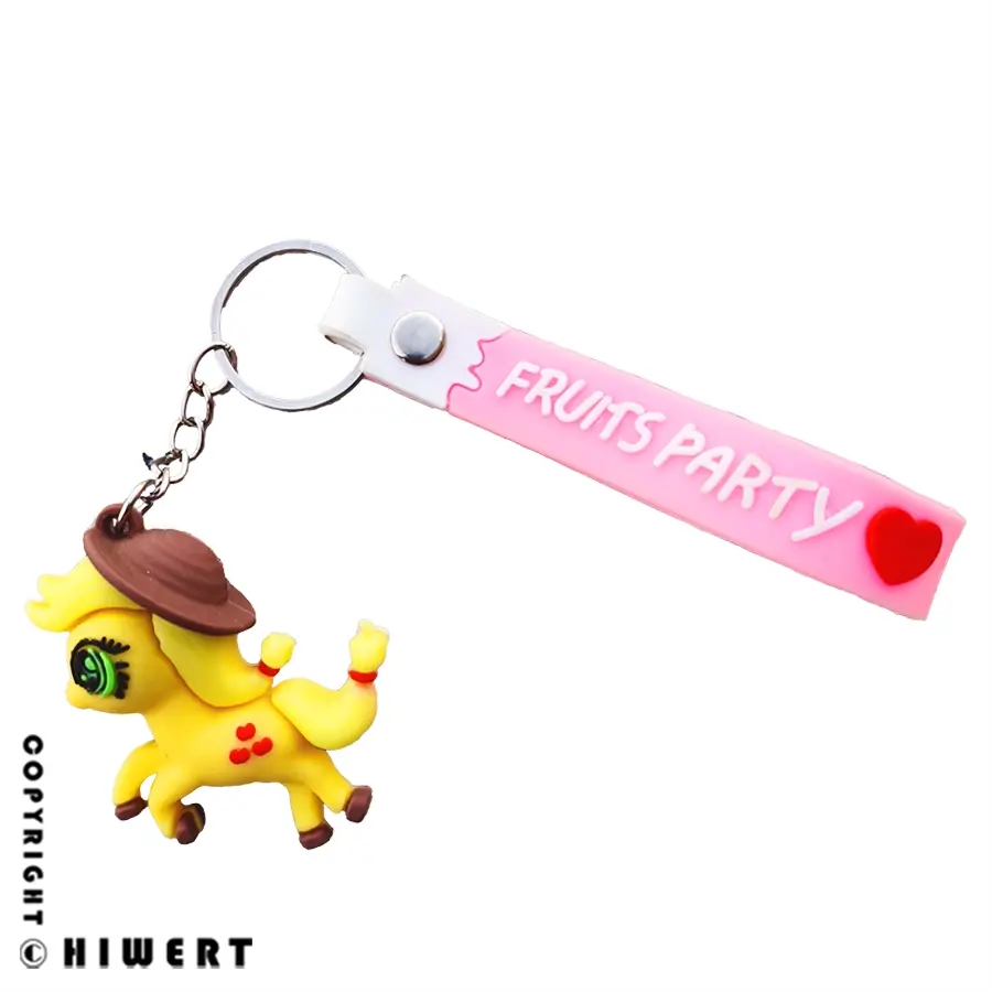 خرید اینترنتی جاکلیدی پونی کوچولو با قیمت عالی! فروش سرکلیدی سیلیکونی طرح اپل جک (بند دار)