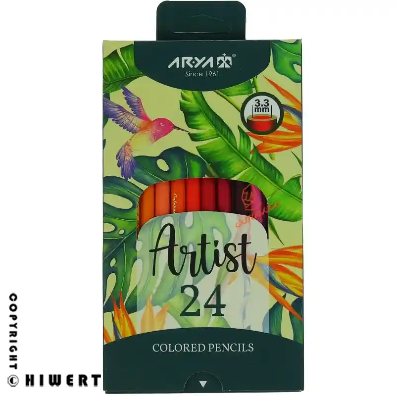 خرید مداد رنگی ۱۲ رنگ آریا مدل آرتیست با مغزی حرفه ای ۳.۳ میلی متری و رنگ های زنده در سایت های ورت