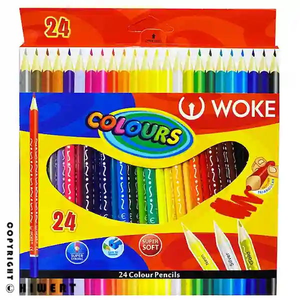 خرید مداد رنگی ۲۴ رنگ وک مدل سه گوش ارگونومیک با مغزی ۳ میلی‌ متری نشکن در های‌ ورت