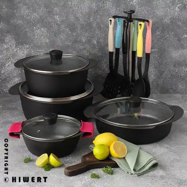 عکس قابلمه دایکاست تکنو مدل پروانه سایز ۲۸ با دسته‌های بال پروانه‌ای یکپارچه و درب پیرکس در های ورت