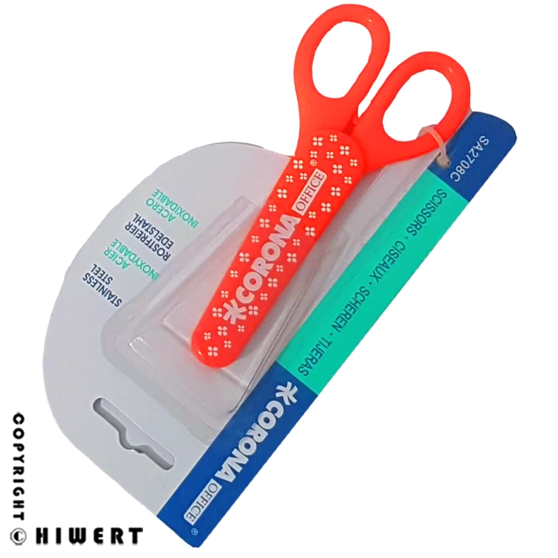 خرید اینترنتی قیچی اداری روکش دار کرونا مدل SA2708C با بهترین قیمت. قیچی با تیغه استیل ضد زنگ و دسته ارگونومیک