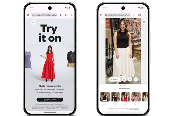 آموزش استفاده از قابلیت "Try it on" گوگل برای پرو مجازی لباس؛ تجربه خرید آنلاین هوشمندتر با هوش مصنوعی.