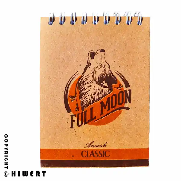 دفترچه یادداشت سیمی ۸۰ برگ انوش (Anoosh) مدل جلد سخت طرح FULL MOON، با کاغذ ضخیم، خرید از های ورت.