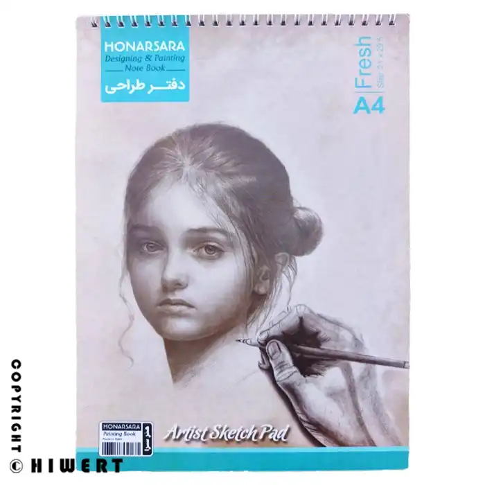 فروش دفتر طراحی سیمی جلد سخت هنرسرا. یک دفتر اسکیس (Artist Sketch Pad) با کاغذ ضخیم و صحافی عمودی، مناسب دانشجویان هنر.