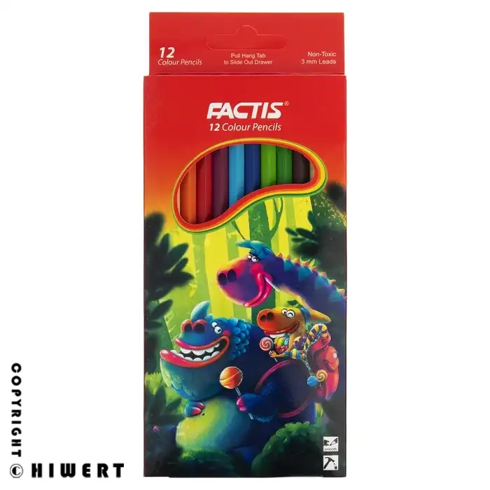خرید مداد رنگی ۱۲ رنگ فکتیس طرح هیولا با مغزی ۳ میلی متری بسیار نرم و استاندارد بهداشتی در های ورت.