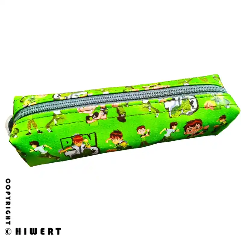 جامدادی چرمی پسرانه سبز فسفری طرح بن تن Ben 10