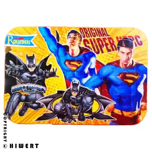 خرید اینترنتی پازل ۲۴ تکه روزبه طرح سوپرمن و بتمن با بهترین قیمت. پازل مقوایی باکیفیت مناسب خردسالان، کودکان و نوجوانان.