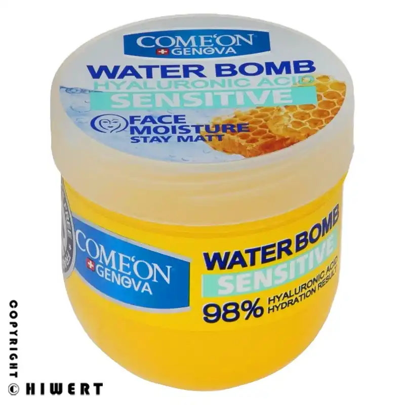 خرید اینترنتی واتربمب کامان مدل SENSITIVE با بهترین قیمت از های ورت. کرم آبرسان قوی حاوی هیالورونیک اسید و عسل، مخصوص پوست حساس، ضد قرمزی و خارش.