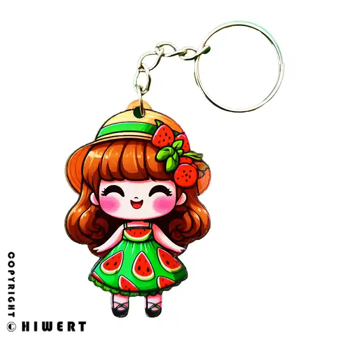 خرید جاکلیدی چوبی طرح دختر هندوانه ای فانتزی به عنوان هدیه شب یلدا مدارس