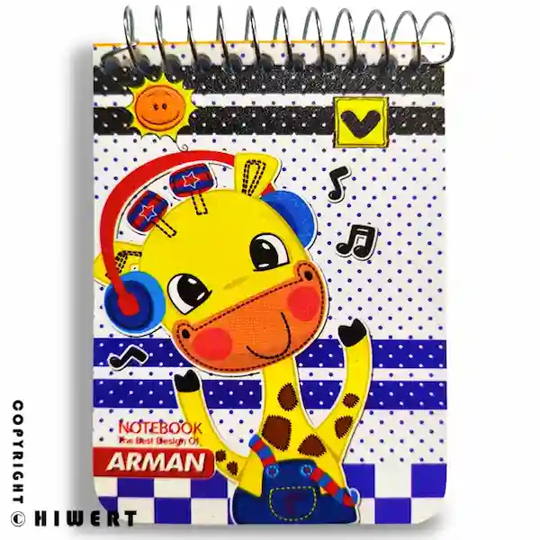 دفترچه یادداشت آرمان طرح زرافه موزیکال هدفون دار