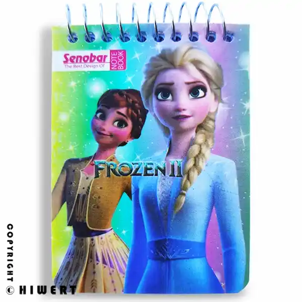 دفترچه یادداشت سیمی دخترانه طرح آنا و السا (Frozen) و اولاف برند صنوبر