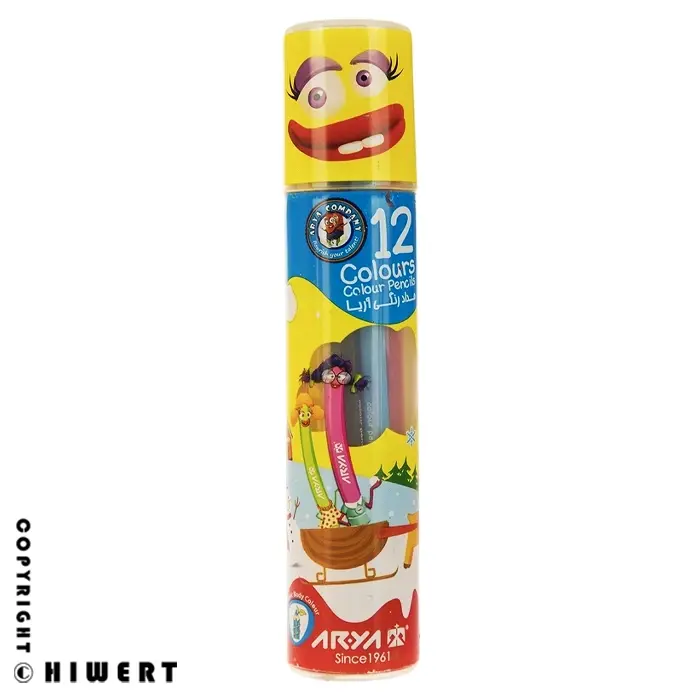 خرید مداد رنگی آریا مدل ۳۰۵۱ استوانه‌ ای ۱۲ رنگ برای مهدکودک