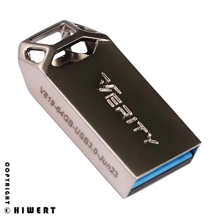 فلش مموری وریتی V-819 با ظرفیت 64 گیگابایت، بدنه فلزی ضد خش و سرعت 30MB/s. سازگار با موبایل، لپ‌تاپ و تلویزیون.