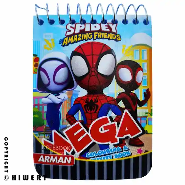 خرید دفترچه یادداشت سیمی آرمان طرح مرد عنکبوتی و دوستان Spidey سایز جیبی ۸۰ برگ در های ورت.