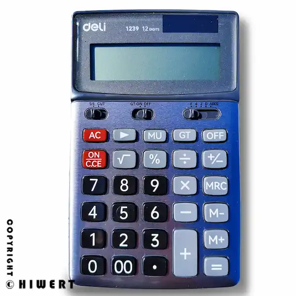 ماشین حساب رومیزی ۱۲ رقم دلی مدل E1239 با صفحه نمایش بزرگ، بهترین انتخاب برای مصارف اداری، فروشگاهی و حسابداری | های ورت.
