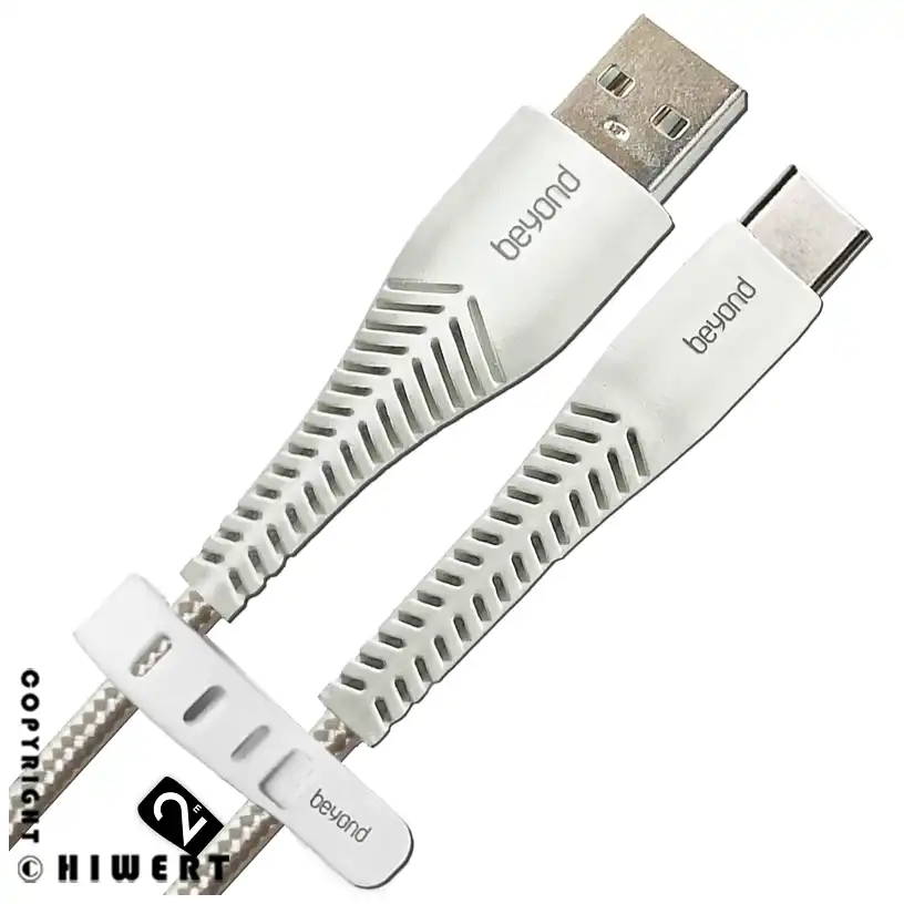 خرید کابل تبدیل USB به USB-C بیاند مدل BUC-302 طول ۲ متر. کابل شارژر تایپ سی کنفی مقاوم، فست شارژ (۲.۴A) با گارانتی ۱۸ ماهه