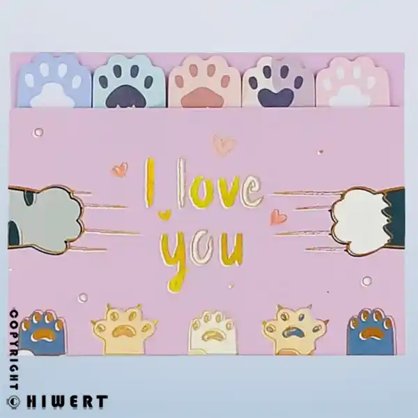 خرید ست کاغذ یادداشت و نشانگر کتاب عاشقانه با طرح I LOVE YOU از فروشگاه اینترنتی های ورت.
