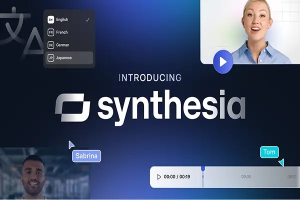 معرفی هوش مصنوعی Synthesia - ساخت ویدئو بدون نیاز به دوربین و بازیگر – های ورت، عکس محیط کاربری Synthesia