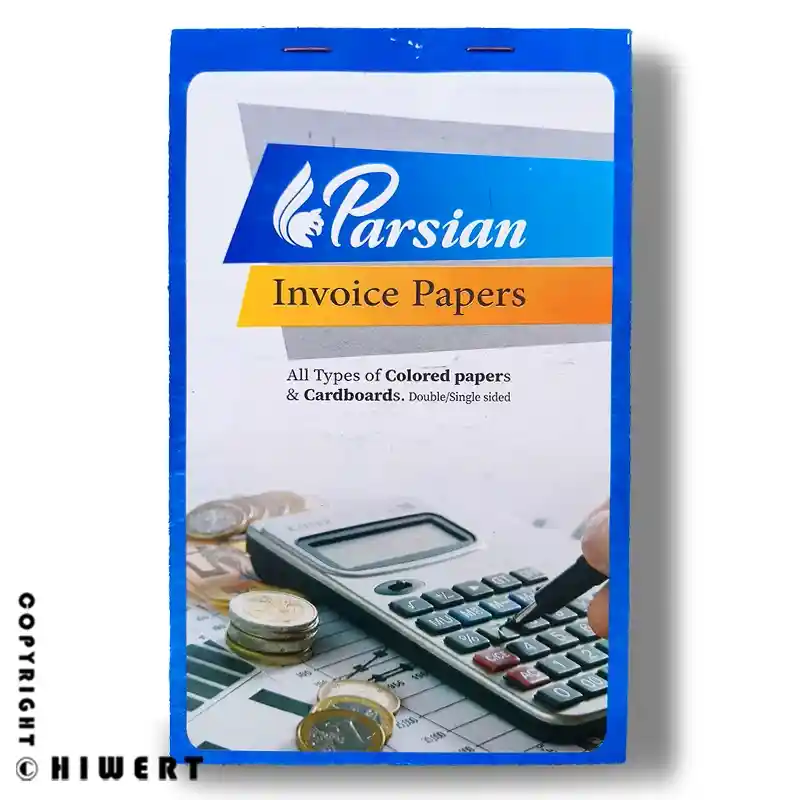 جلد فاکتور فروش پارسیان سایز بزرگ ۱۶ ردیفه مدل معمولی نیاز به کاربن با چاپ با کیفیت در های ورت.