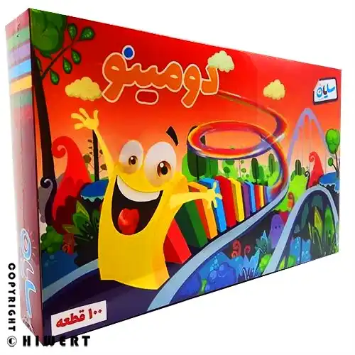 خرید بازی فکری دومینو ۱۰۰ قطعه سایان، بهترین هدیه برای افزایش خلاقیت و تمرکز کودکان، شامل قطعات رنگی و پل.