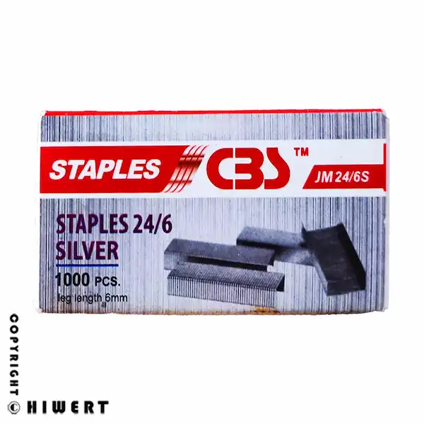 بسته ۱۰۰۰ عددی سوزن منگنه سی بی اس سایز 24/6 نقره ای، بهترین انتخاب برای انواع دستگاه منگنه اداری و خانگی | فروشگاه های ورت.