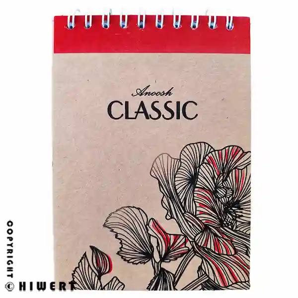 خرید اینترنتی دفترچه یادداشت سیمی ۸۰ برگ انوش طرح گل خطی با بهترین قیمت. دفترچه فانتزی با جلد سخت مقوایی و صحافی سیمی، مناسب مدرسه، اداره و دانشگاه.