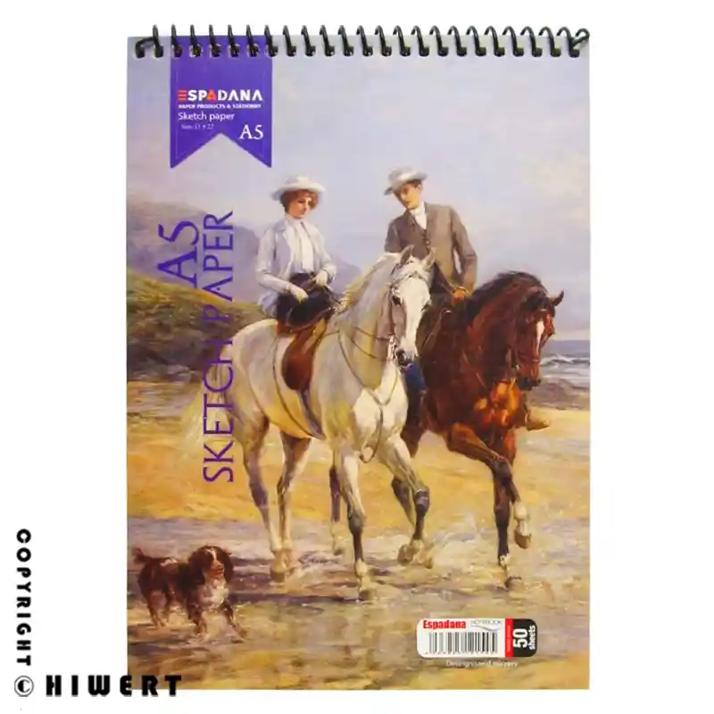 دفتر طراحی (اسکیس) A5 سیمی ۵۰ برگ اسپادانا طرح کلاسیک (اسب سواران)، خرید از های ورت.