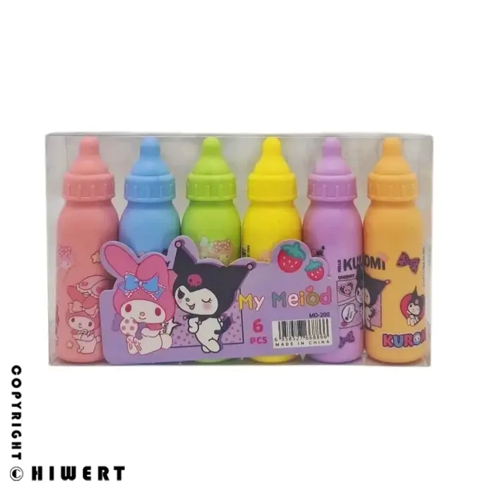 ماژیک هایلایتر فانتزی طرح شیشه شیر مدل کرومی پک 6 عددی فروشگاه های ورت