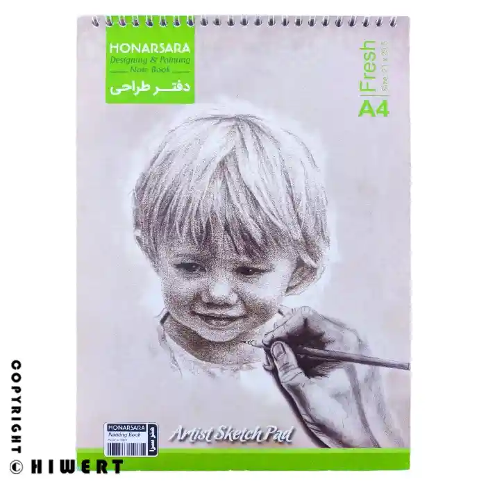فروش دفتر طراحی  سیمی جلد سخت هنرسرا. یک دفتر اسکیس (Artist Sketch Pad) با کاغذ ضخیم و صحافی عمودی، مناسب دانشجویان هنر.
