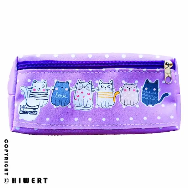 جامدادی سه زیپ فانتزی دخترانه چنور (Chonor) طرح گربه، یک جامدادی جادار و باکیفیت برای مدرسه، محصول های ورت.