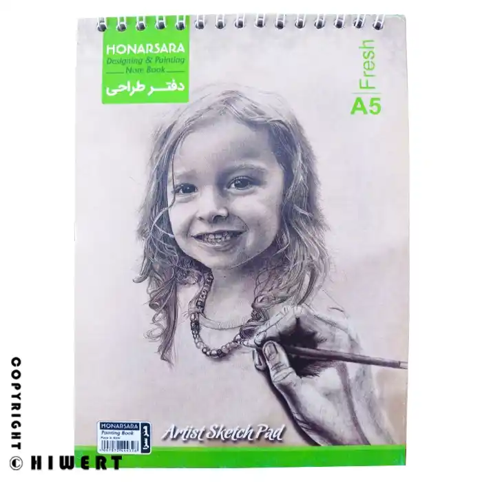 فروش دفتر طراحی  سیمی جلد سخت هنرسرا. یک دفتر اسکیس (Artist Sketch Pad) با کاغذ ضخیم و صحافی عمودی، مناسب دانشجویان هنر.