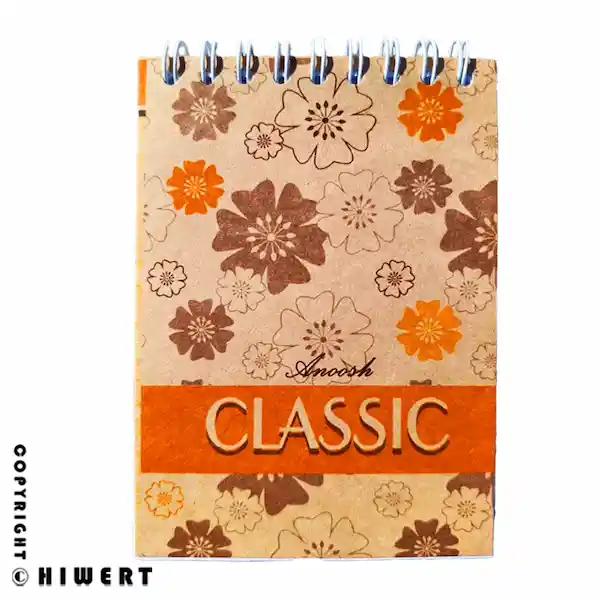 دفترچه یادداشت سیمی ۸۰ برگ انوش (Anoosh) مدل کلاسیک طرح گل کرافت، جلد سخت، کاغذ ضخیم، خرید از های ورت.