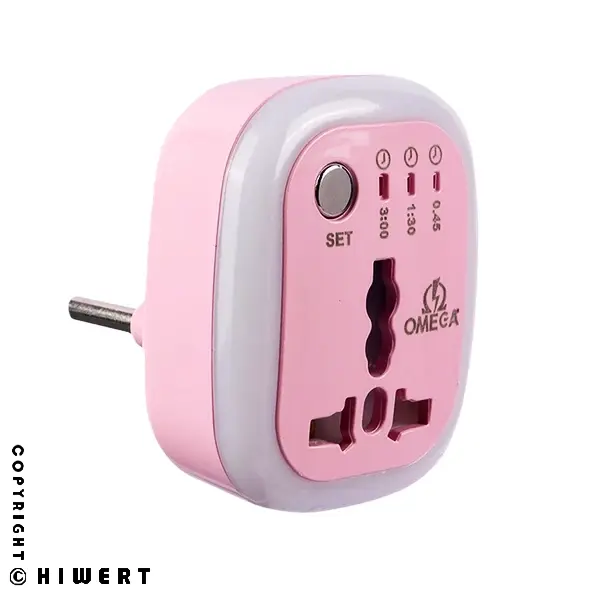 مبدل برق امگا M100 تایمر دار با قطع خودکار 45 دقیقه، 1.5 و 3 ساعت، محافظت از باتری و نوسانات برق با LED هوشمند.