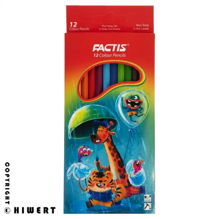 خرید مداد رنگی ۱۲ رنگ فکتیس مدل F07112212 با مغزی نرم ۳ میلی متری و رنگ های بسیار پررنگ در های ورت hiwert