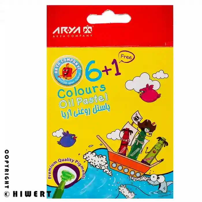 خرید پاستل روغنی ۶+۱ رنگ آریا طرح دزدان دریایی با رنگ‌های زنده و پیگمنت پریمیوم در فروشگاه های ورت