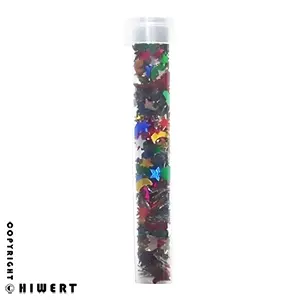 خرید پولک ستاره‌ ای رنگی مخلوط در بسته‌ بندی لوله‌ ای. پولک براق برای تزیین اسلایم، ناخن، کاردستی و کادو