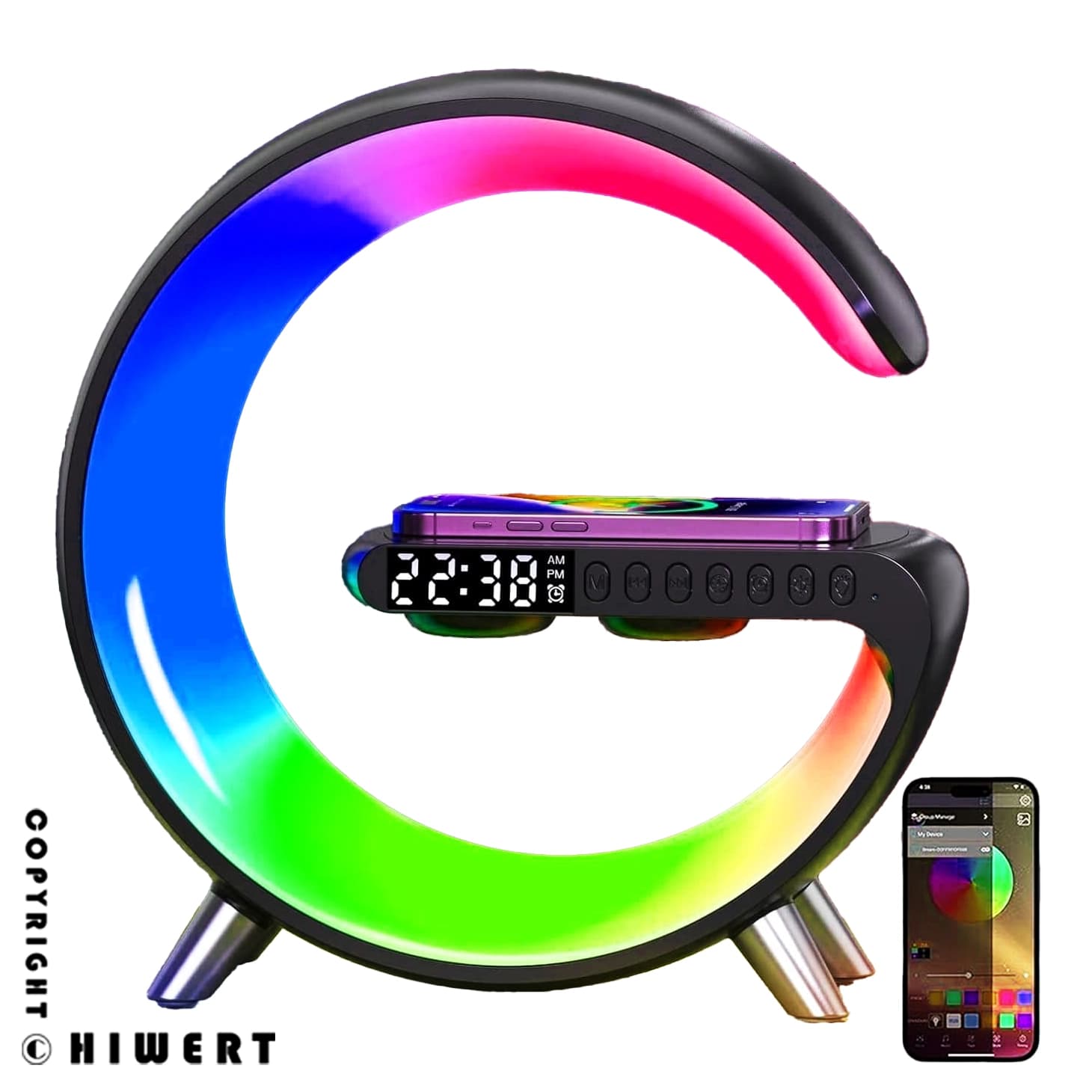 تصویر نورپردازی RGB دستگاه در اتاق تاریک - 16 میلیون رنگ – HIWERT، دستگاه هوشمند Sound Machine