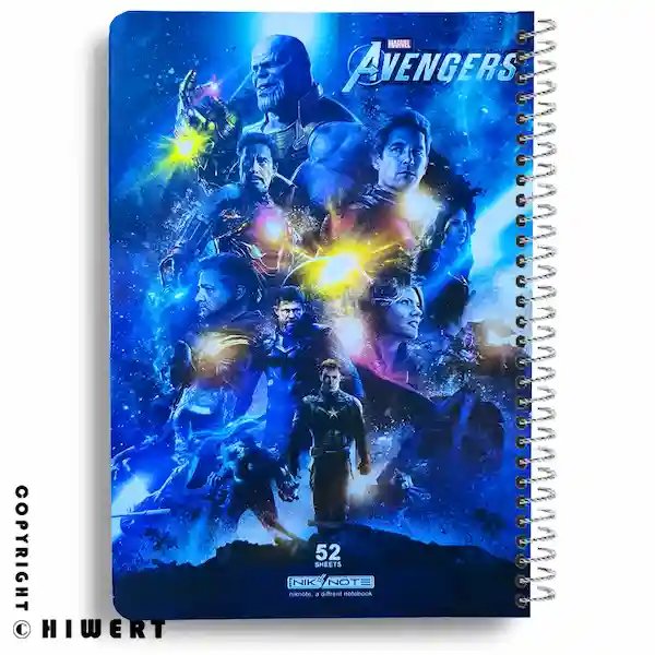 عکس دفتر فنری مارول طرح Avengers Endgame شامل مرد آهنی و کاپیتان آمریکا مناسب مدرسه در سایت های ورت